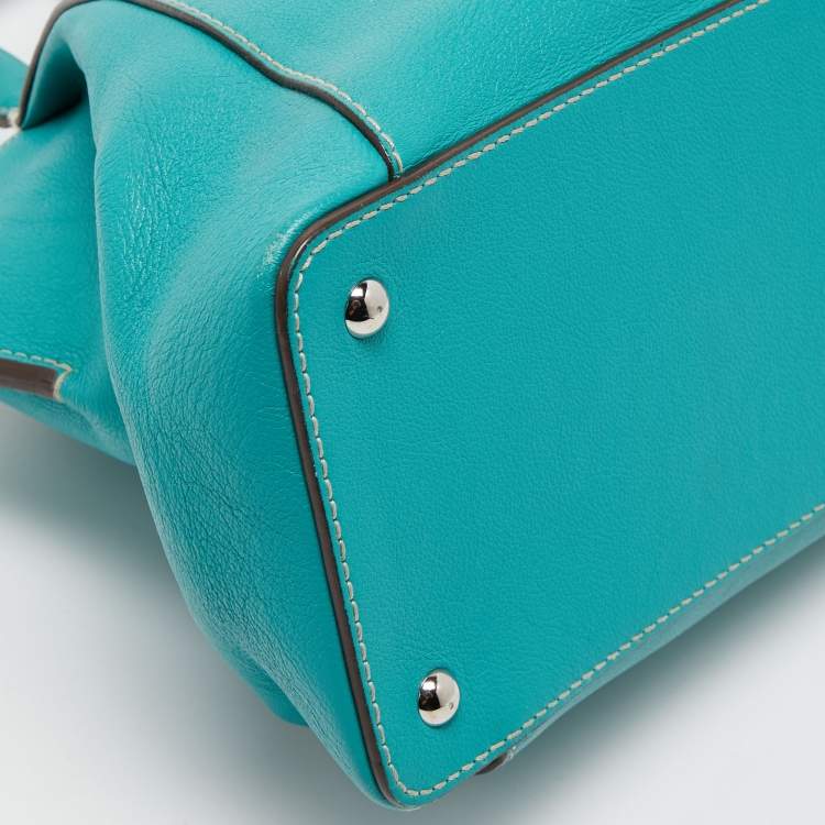 Pre Owned Cartier Green Leather Small C De Cartier Bag