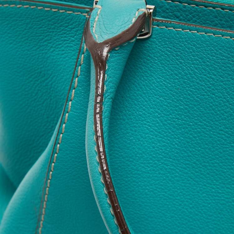 Pre Owned Cartier Green Leather Small C De Cartier Bag