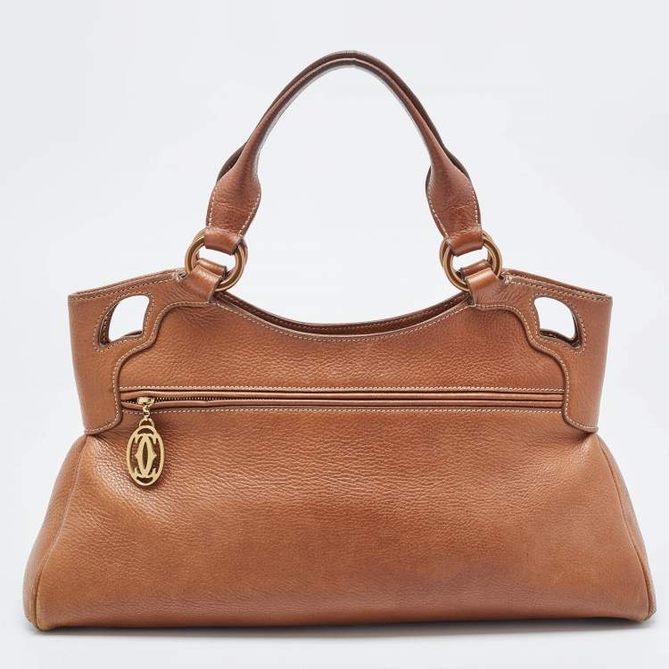Pre Owned Cartier Brown Leather Small Marcello De Cartier Tote