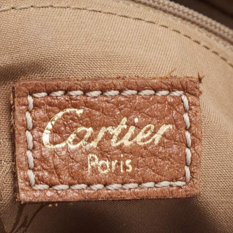 Pre Owned Cartier Brown Leather Small Marcello De Cartier Tote