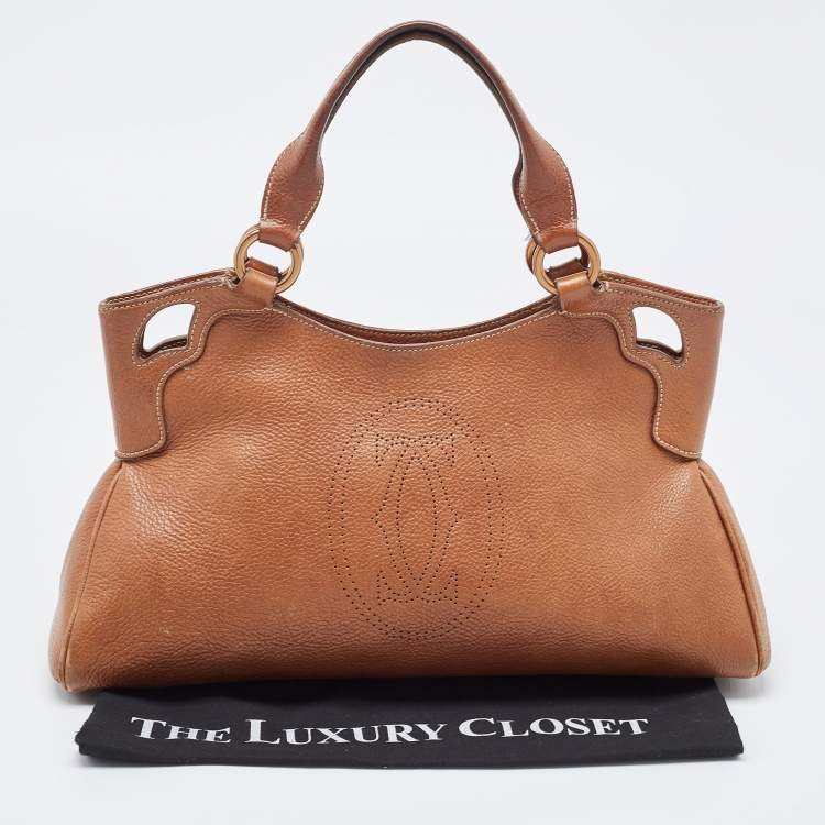 Pre Owned Cartier Brown Leather Small Marcello De Cartier Tote