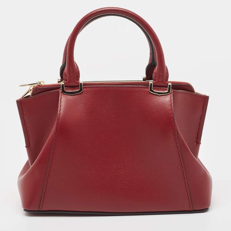 مملوكة مسبقًا Cartier Dark Red Leather Mini C de Cartier Satchel