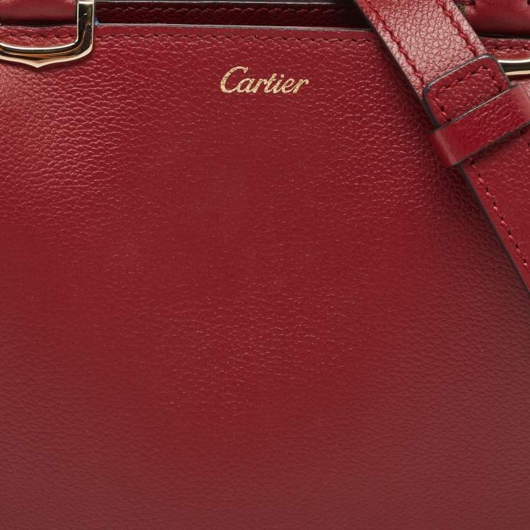 مملوكة مسبقًا Cartier Dark Red Leather Mini C de Cartier Satchel