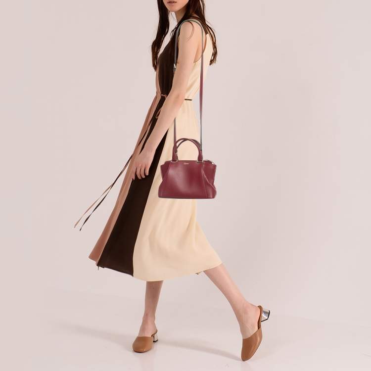 مملوكة مسبقًا Cartier Dark Red Leather Mini C de Cartier Satchel