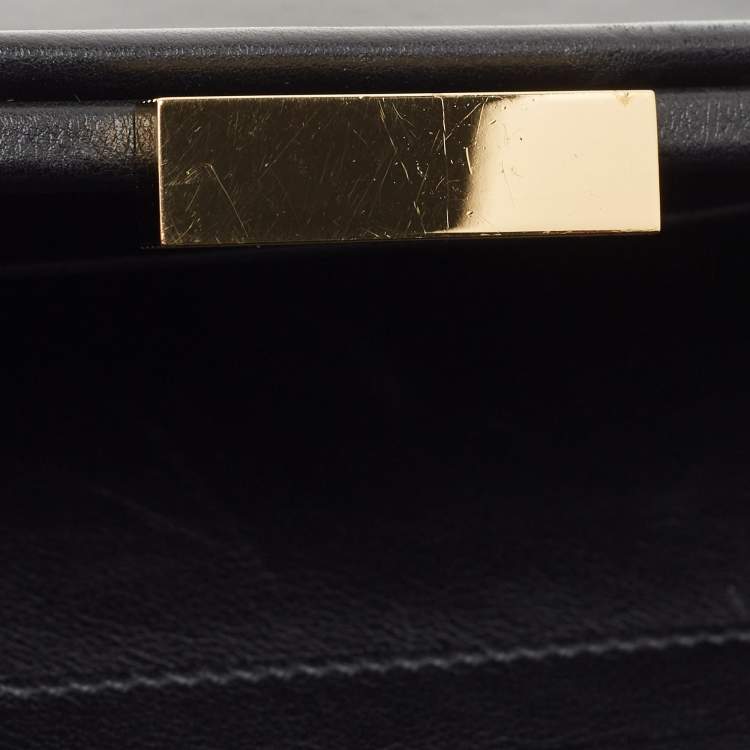 Pre Owned Cartier Black Leather Panthere De Cartier Chain Clutch