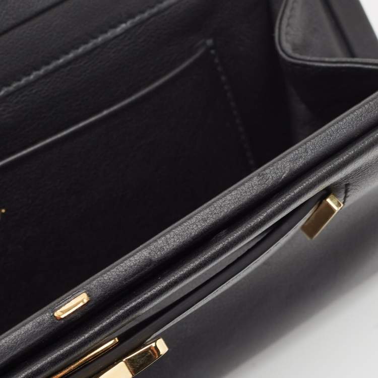 Pre Owned Cartier Black Leather Panthere De Cartier Chain Clutch