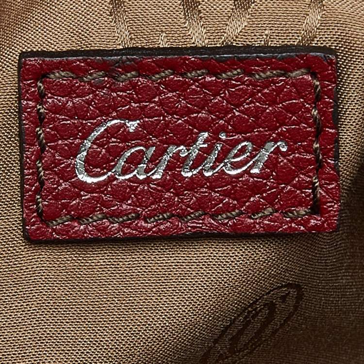 Pre Owned Cartier Red Leather Medium Marcello de Cartier Bag