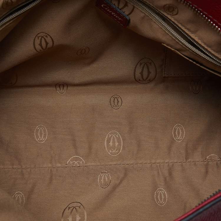 Pre Owned Cartier Red Leather Medium Marcello de Cartier Bag