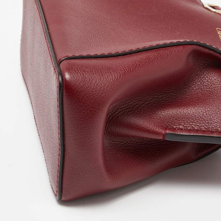 Pre Owned Cartier Red Leather Mini C de Cartier Satchel