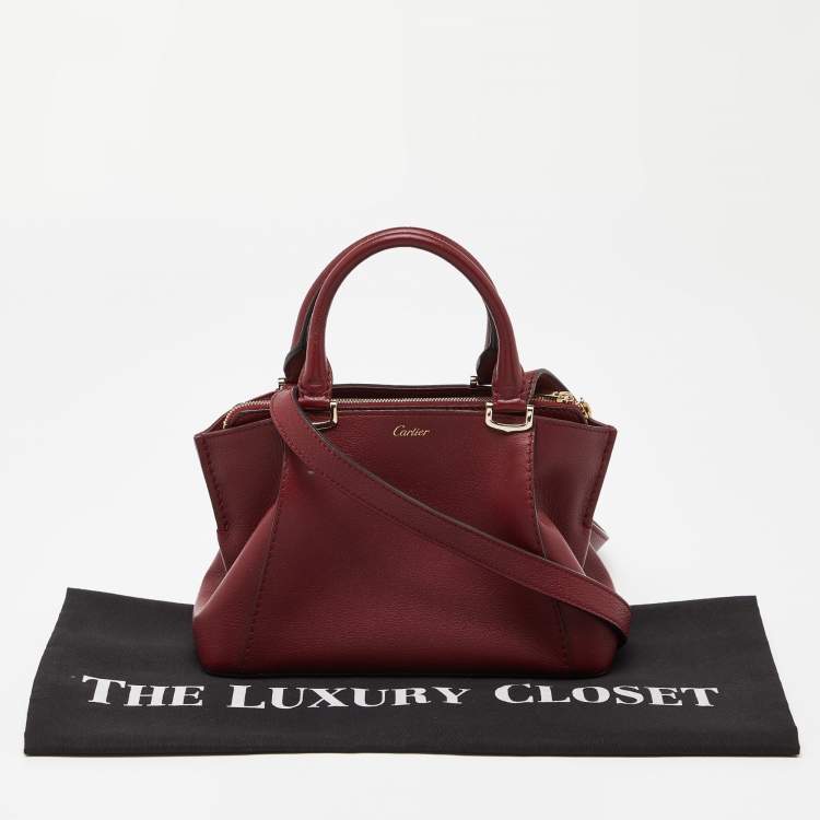 Pre Owned Cartier Red Leather Mini C de Cartier Satchel