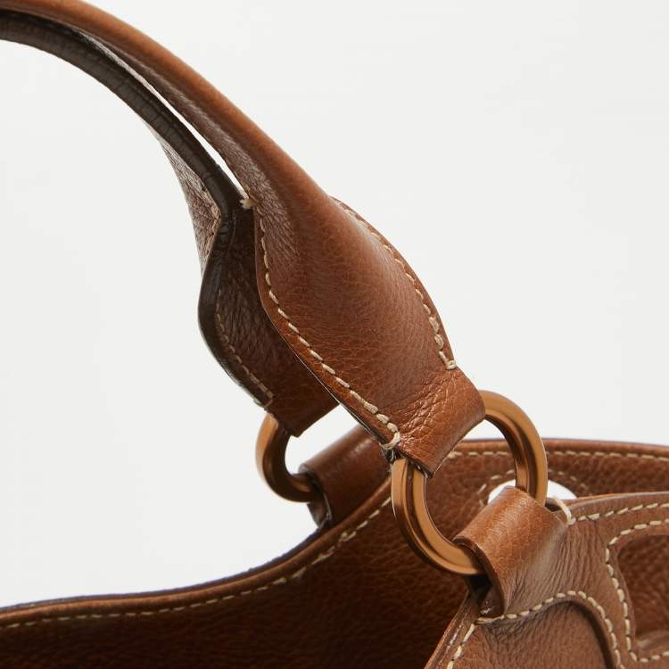 Pre Owned Cartier Brown Leather Small Marcello de Cartier Bag