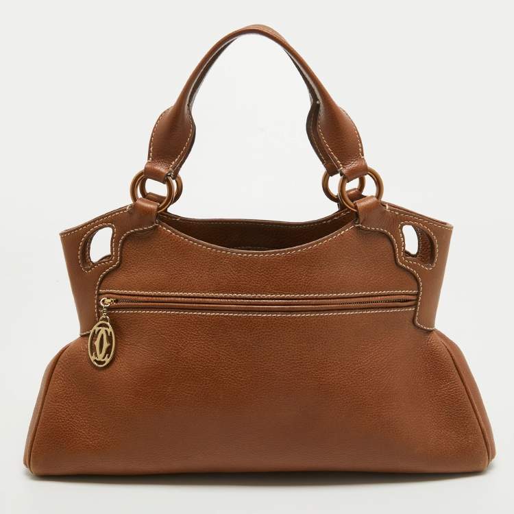 Pre Owned Cartier Brown Leather Small Marcello de Cartier Bag