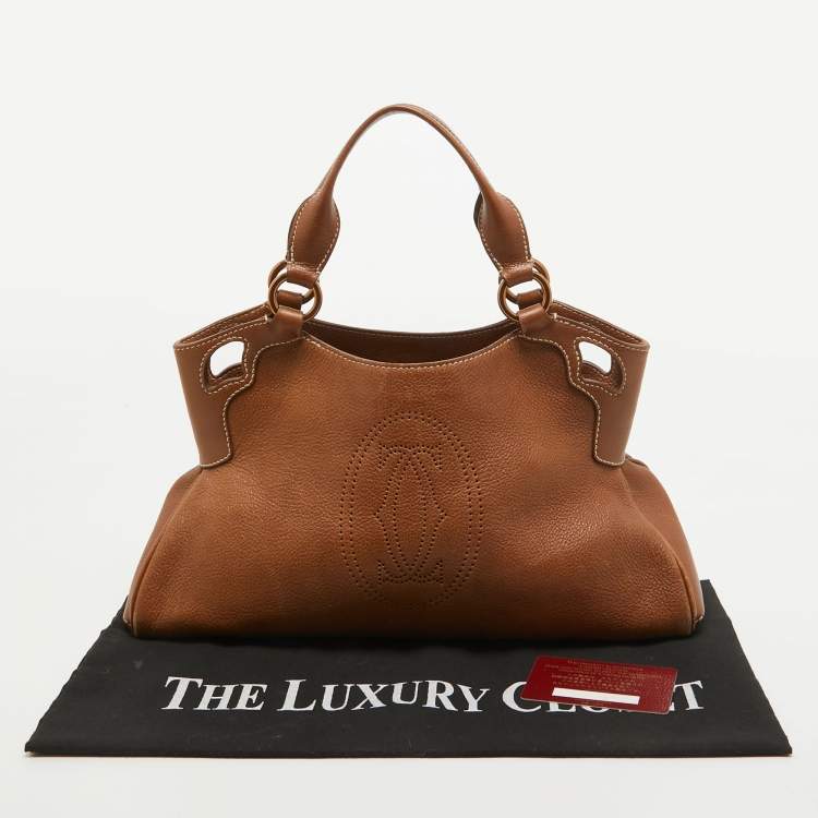 Pre Owned Cartier Brown Leather Small Marcello de Cartier Bag