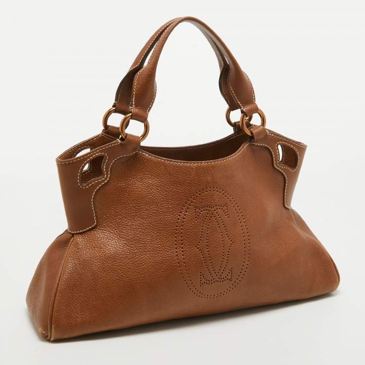 Pre Owned Cartier Brown Leather Small Marcello de Cartier Bag