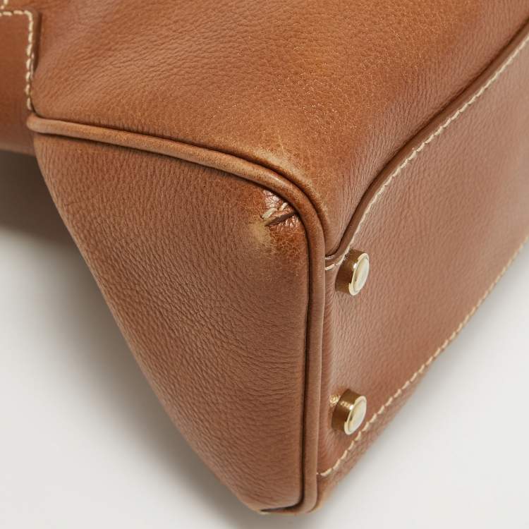 Pre Owned Cartier Brown Leather Small Marcello de Cartier Bag