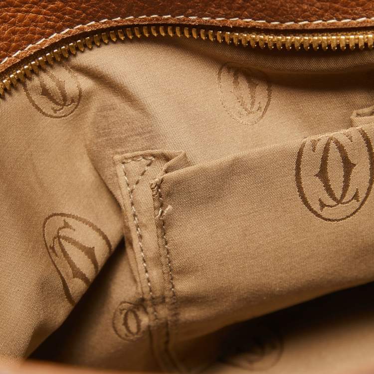 Pre Owned Cartier Brown Leather Small Marcello de Cartier Bag