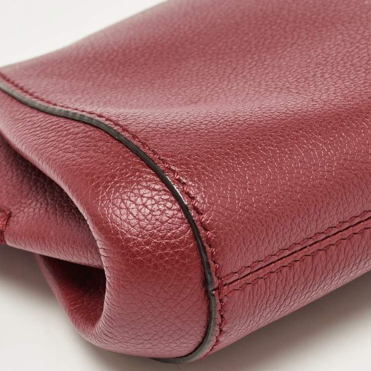 Pre Owned Cartier Red Leather C De Cartier Clutch
