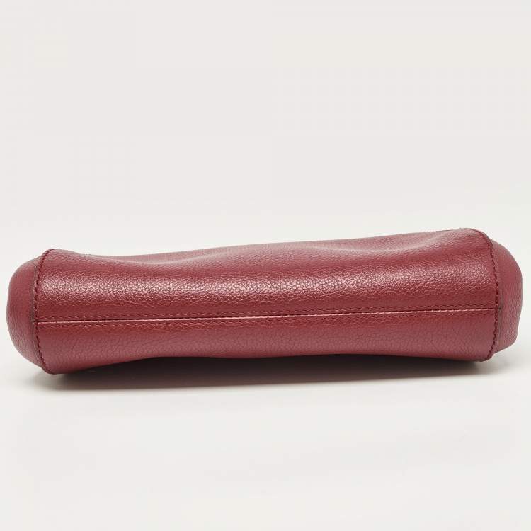 Pre Owned Cartier Red Leather C De Cartier Clutch