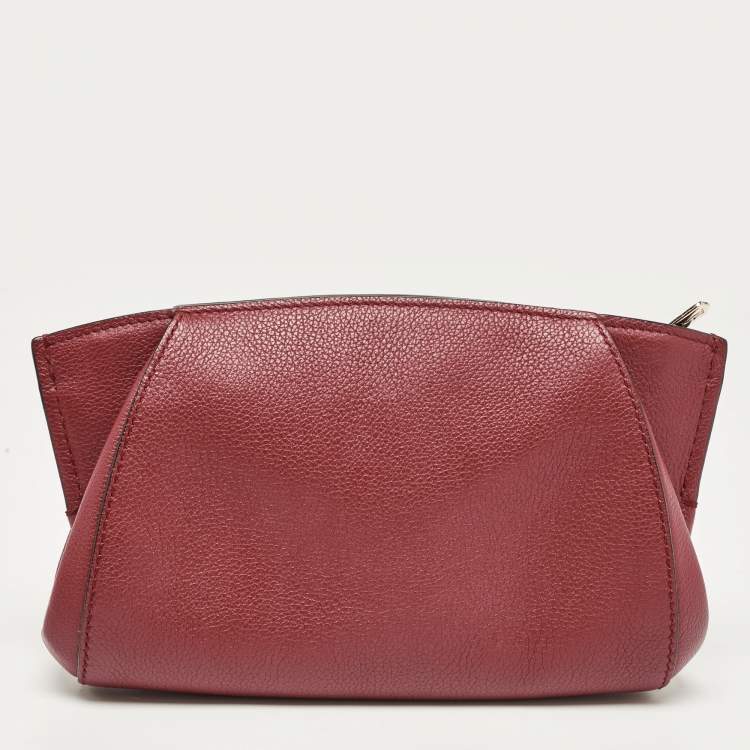 Pre Owned Cartier Red Leather C De Cartier Clutch