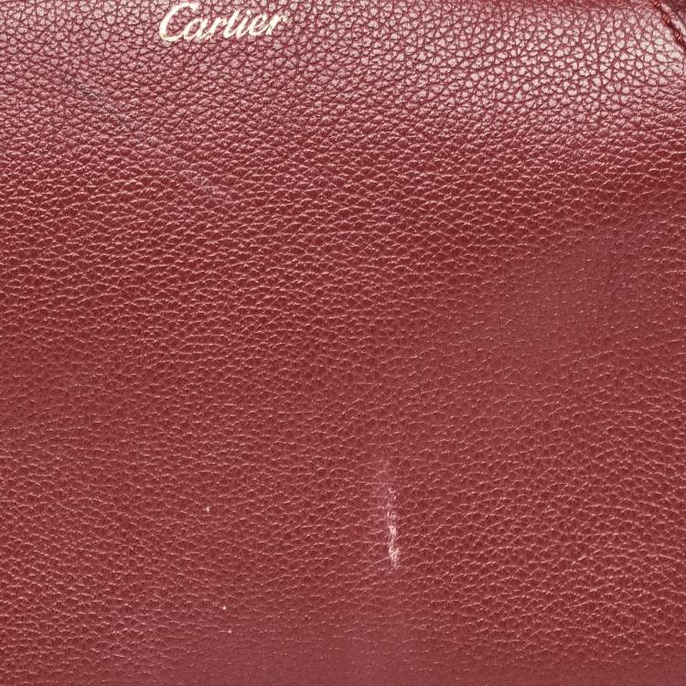Pre Owned Cartier Red Leather C De Cartier Clutch