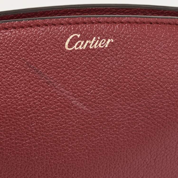 Pre Owned Cartier Red Leather C De Cartier Clutch