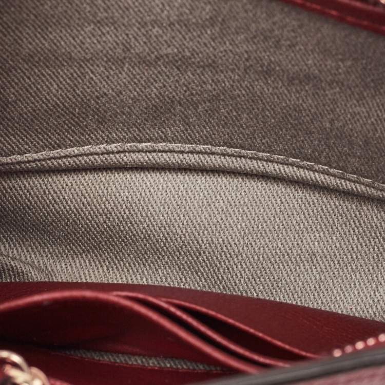 Pre Owned Cartier Red Leather C De Cartier Clutch