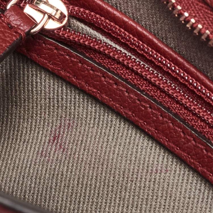 Pre Owned Cartier Red Leather C De Cartier Clutch