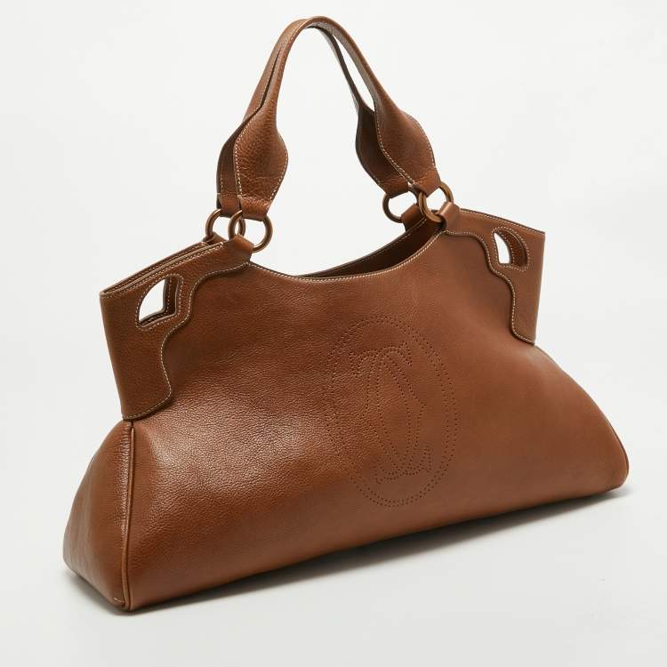 Pre Owned Cartier Brown Leather Medium Marcello de Cartier Bag