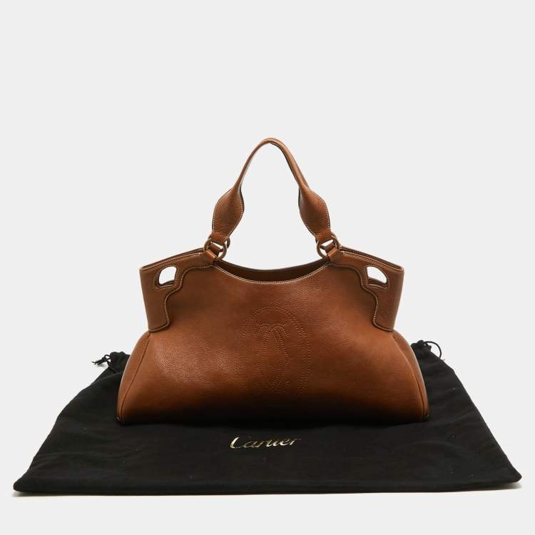 Pre Owned Cartier Brown Leather Medium Marcello de Cartier Bag