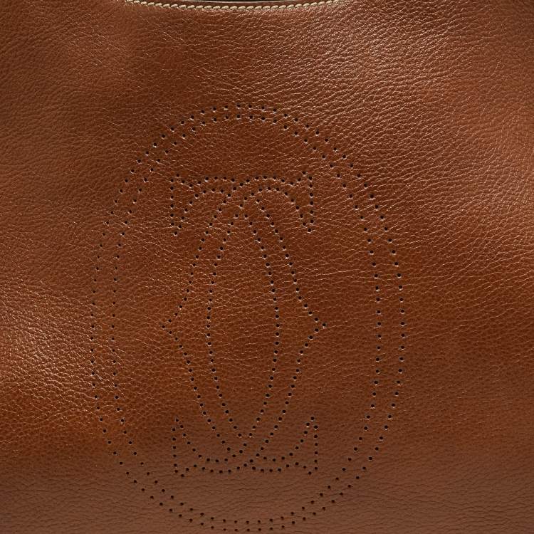 Pre Owned Cartier Brown Leather Medium Marcello de Cartier Bag