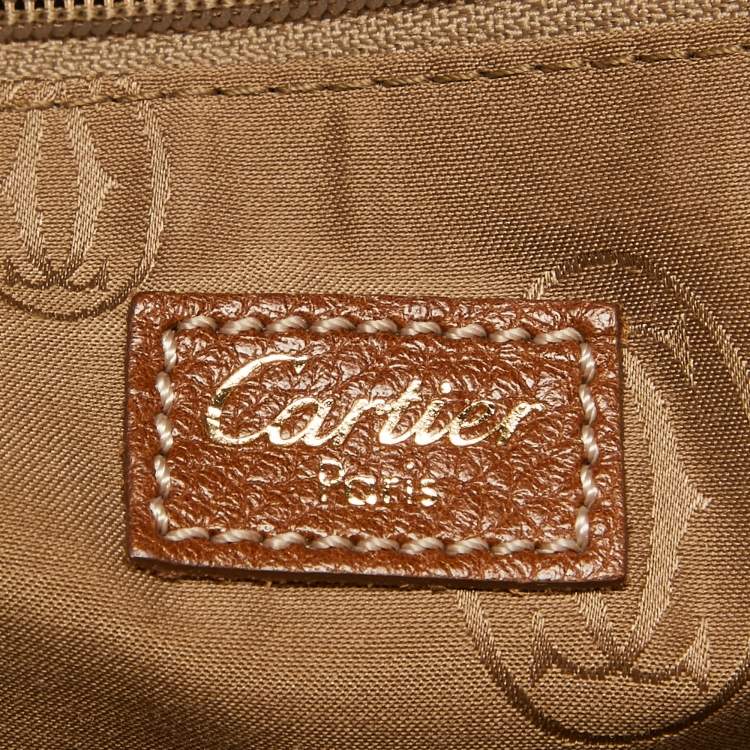 Pre Owned Cartier Brown Leather Medium Marcello de Cartier Bag