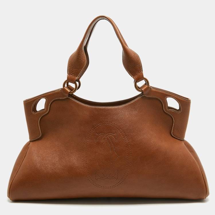 Pre Owned Cartier Brown Leather Medium Marcello de Cartier Bag