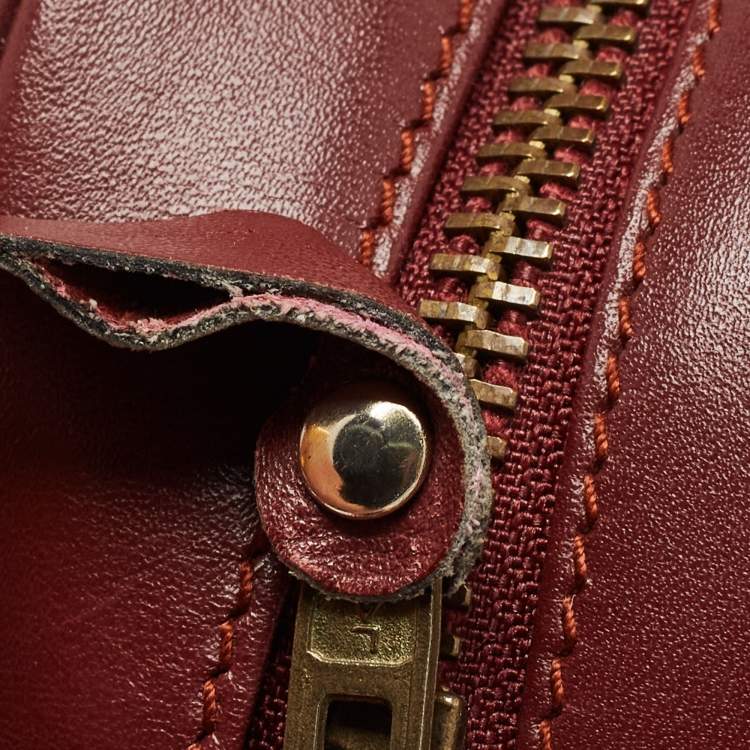 Pre Owned Cartier Burgundy Leather Must de Cartier Crossbody Bag