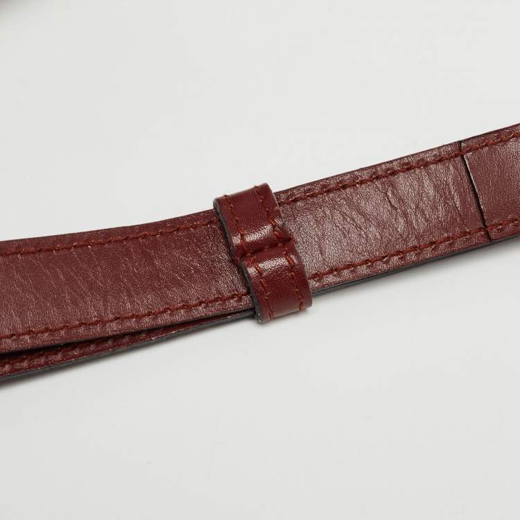 Pre Owned Cartier Burgundy Leather Must de Cartier Crossbody Bag