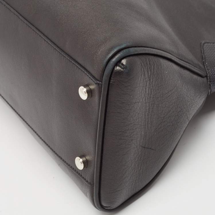 Pre Owned Cartier Black Karung Leather Medium Marcello de Cartier Bag