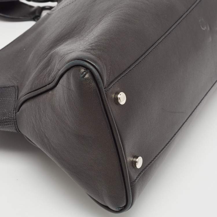 Pre Owned Cartier Black Karung Leather Medium Marcello de Cartier Bag