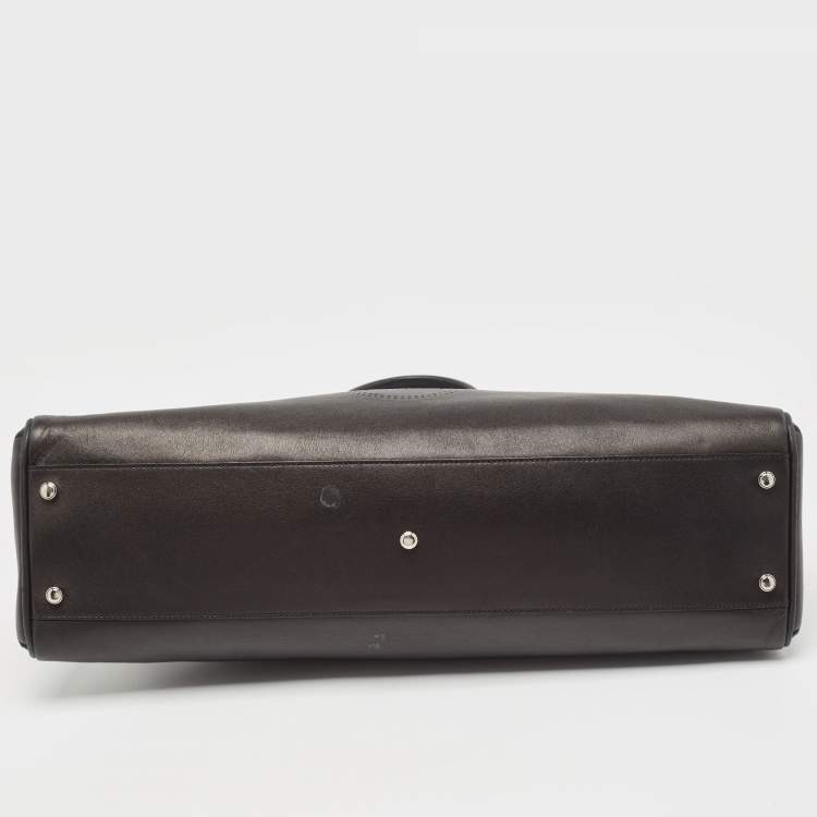 Pre Owned Cartier Black Karung Leather Medium Marcello de Cartier Bag