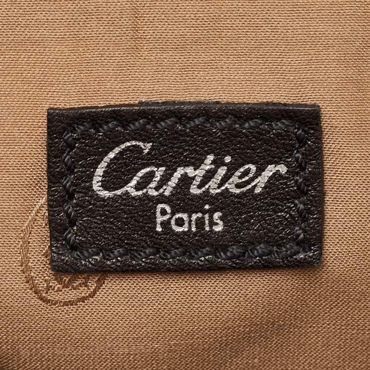 Pre Owned Cartier Black Karung Leather Medium Marcello de Cartier Bag