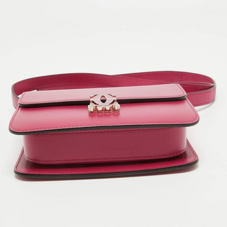 Pre Owned Cartier Fuchsia Leather Nano C De Cartier Shoulder Bag