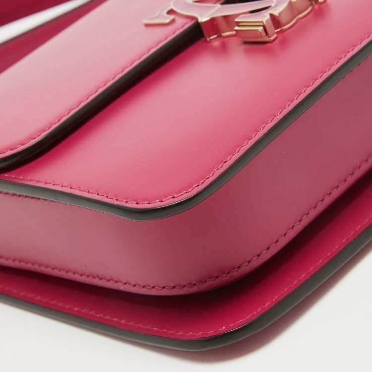 Pre Owned Cartier Fuchsia Leather Nano C De Cartier Shoulder Bag