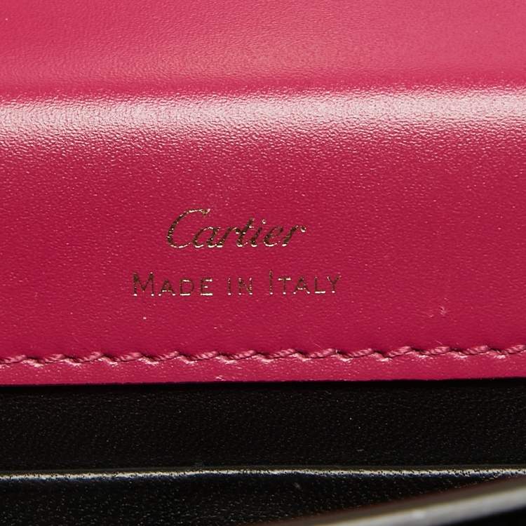 Pre Owned Cartier Fuchsia Leather Nano C De Cartier Shoulder Bag