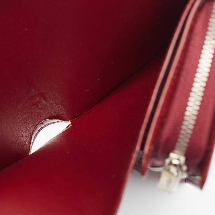 Pre Owned Cartier Burgundy Patent Leather Happy Birthday Continental Wallet