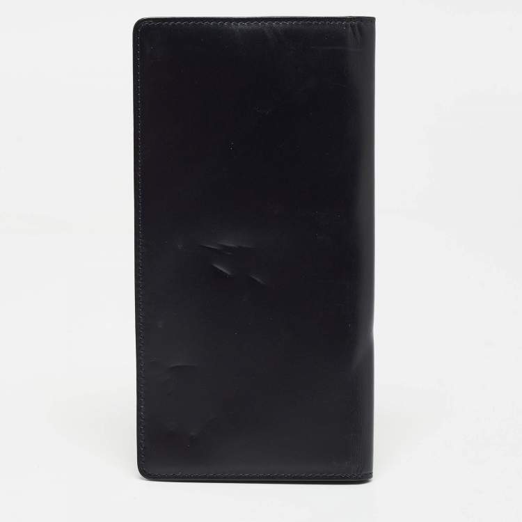Pre Owned Cartier Navy Blue Leather Must de Cartier Bifold Long Wallet