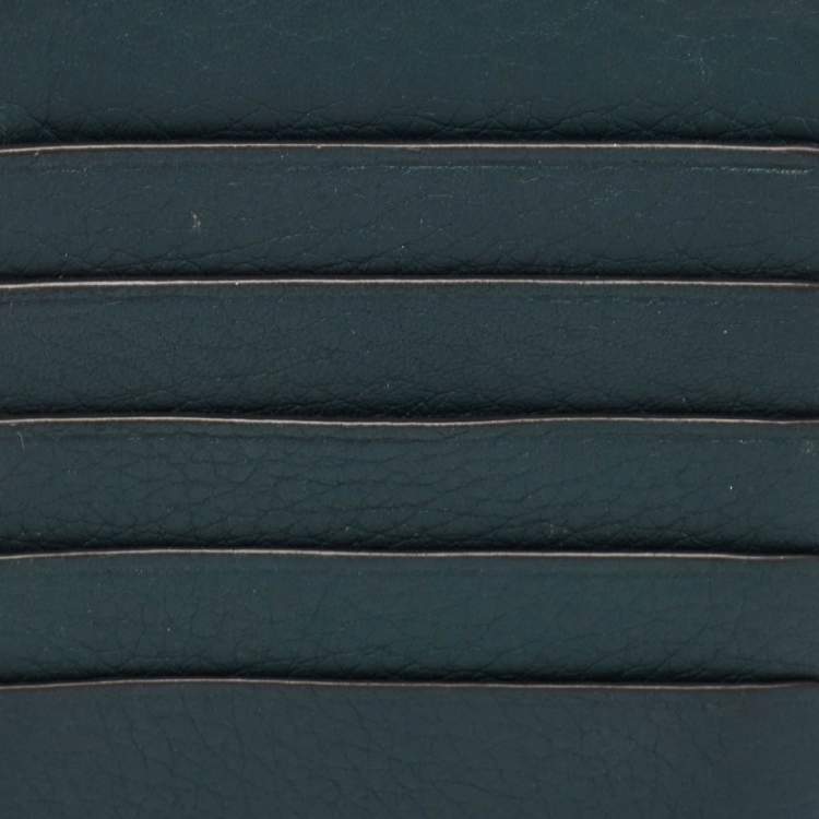 Pre Owned Cartier Green Leather Must de Cartier Zip Card Holder