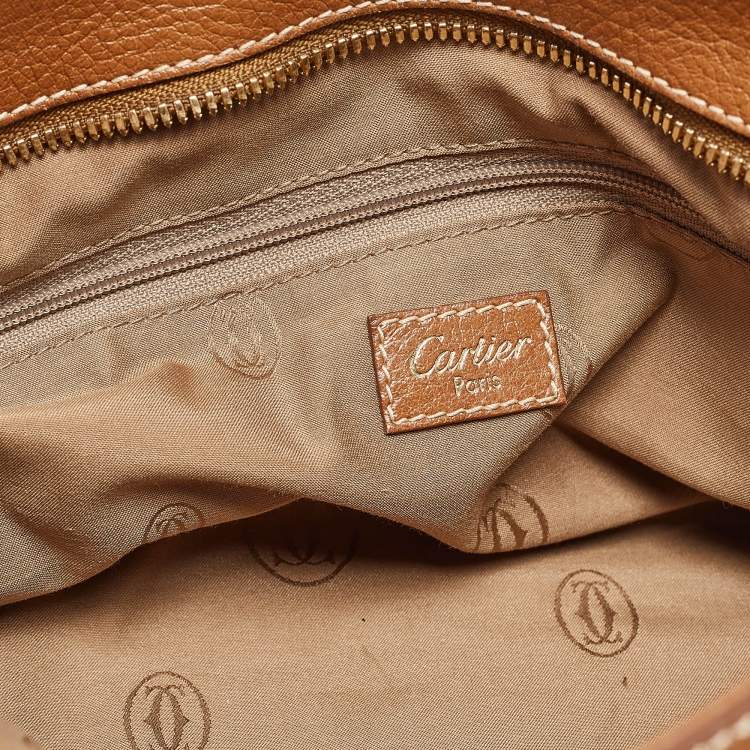 Pre Owned Cartier Brown Leather Small Marcello De Cartier Tote