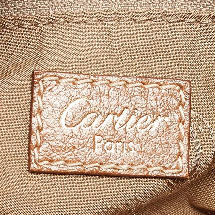 Pre Owned Cartier Brown Leather Small Marcello De Cartier Tote