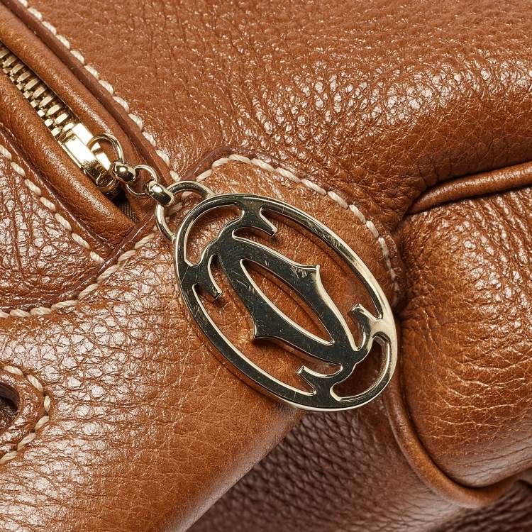 Pre Owned Cartier Brown Leather Small Marcello De Cartier Tote