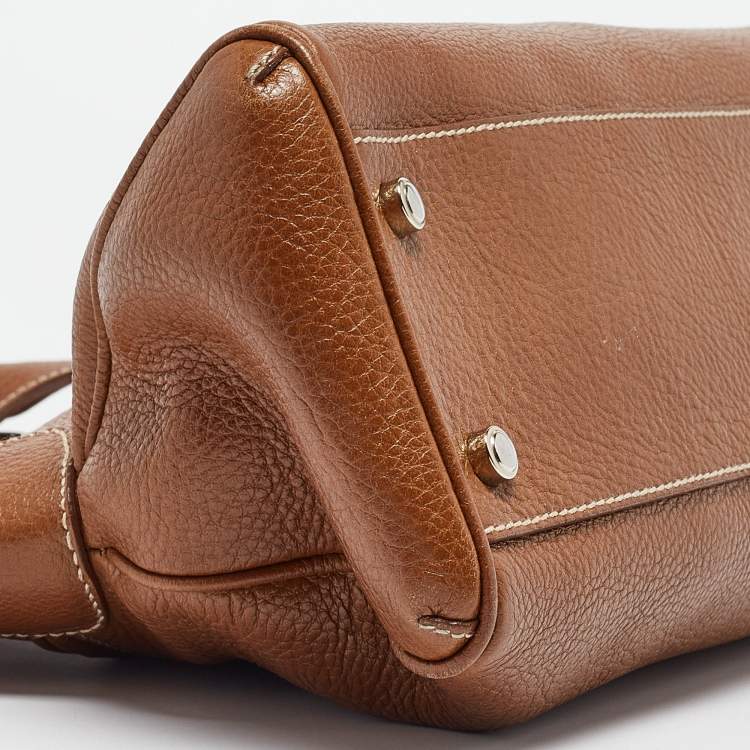 Pre Owned Cartier Brown Leather Small Marcello De Cartier Tote