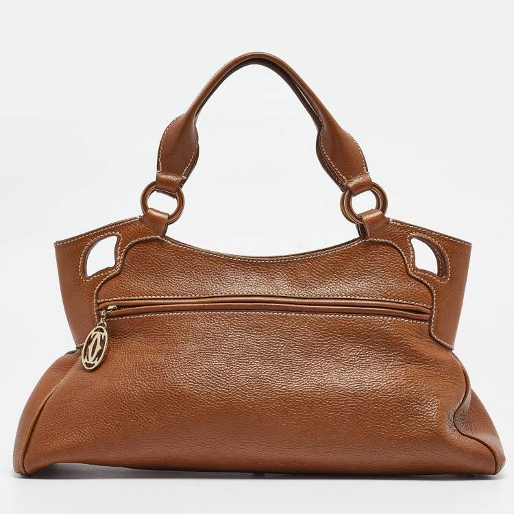 Pre Owned Cartier Brown Leather Small Marcello De Cartier Tote