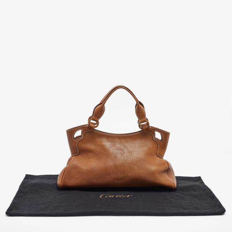 Pre Owned Cartier Brown Leather Small Marcello De Cartier Tote